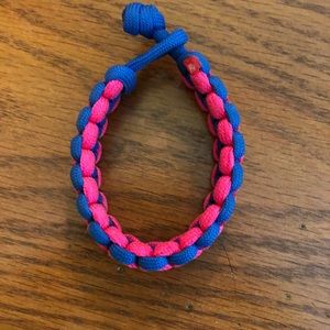 Pink and blue weaved bracelet